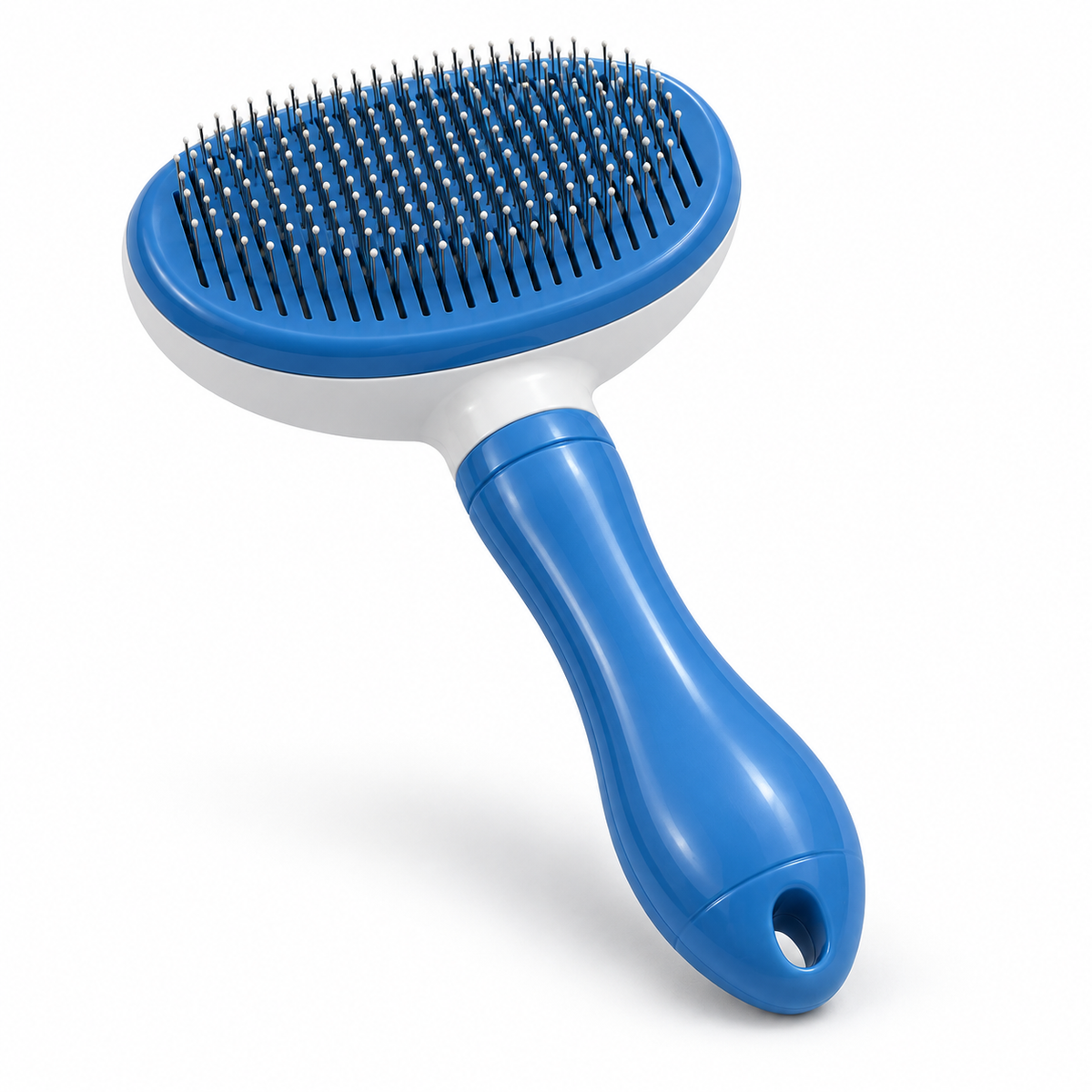 Blue grooming brush for cats and dogs